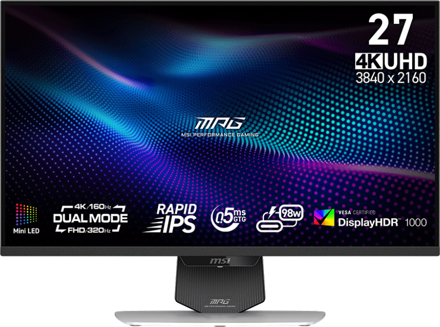 MPG 274URDFWDE E16M, Weiß, 27 Zoll, 4K, 160/320 Hz, 1 ms