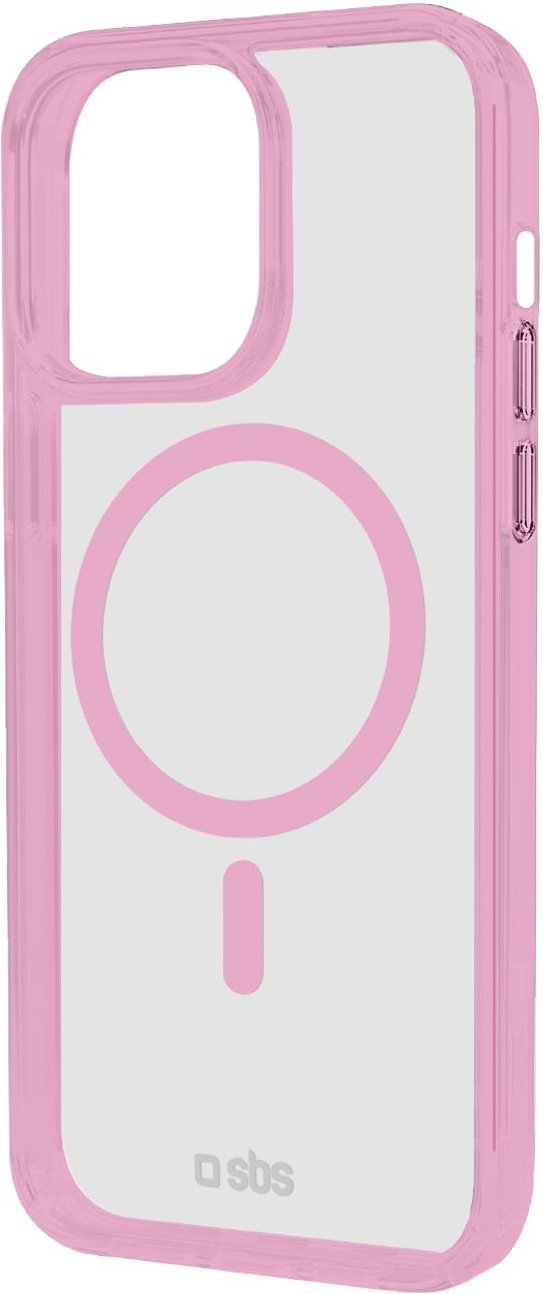 Case für iPhone 15 mit farbigen Rändern, kompatibel mit MagSafe Aufladung, Rosa