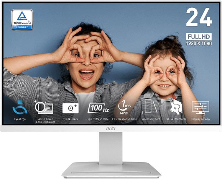 Monitor PRO MP2412WDE, Weiß, 24 Zoll, Full HD, 100 Hz, 1 ms