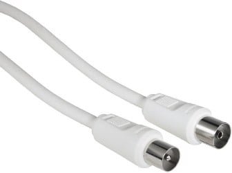 Antennen-Kabel Koax-Stecker - Koax-Kupplung, 1,5 m, 85 dB, Weiß (00011904)