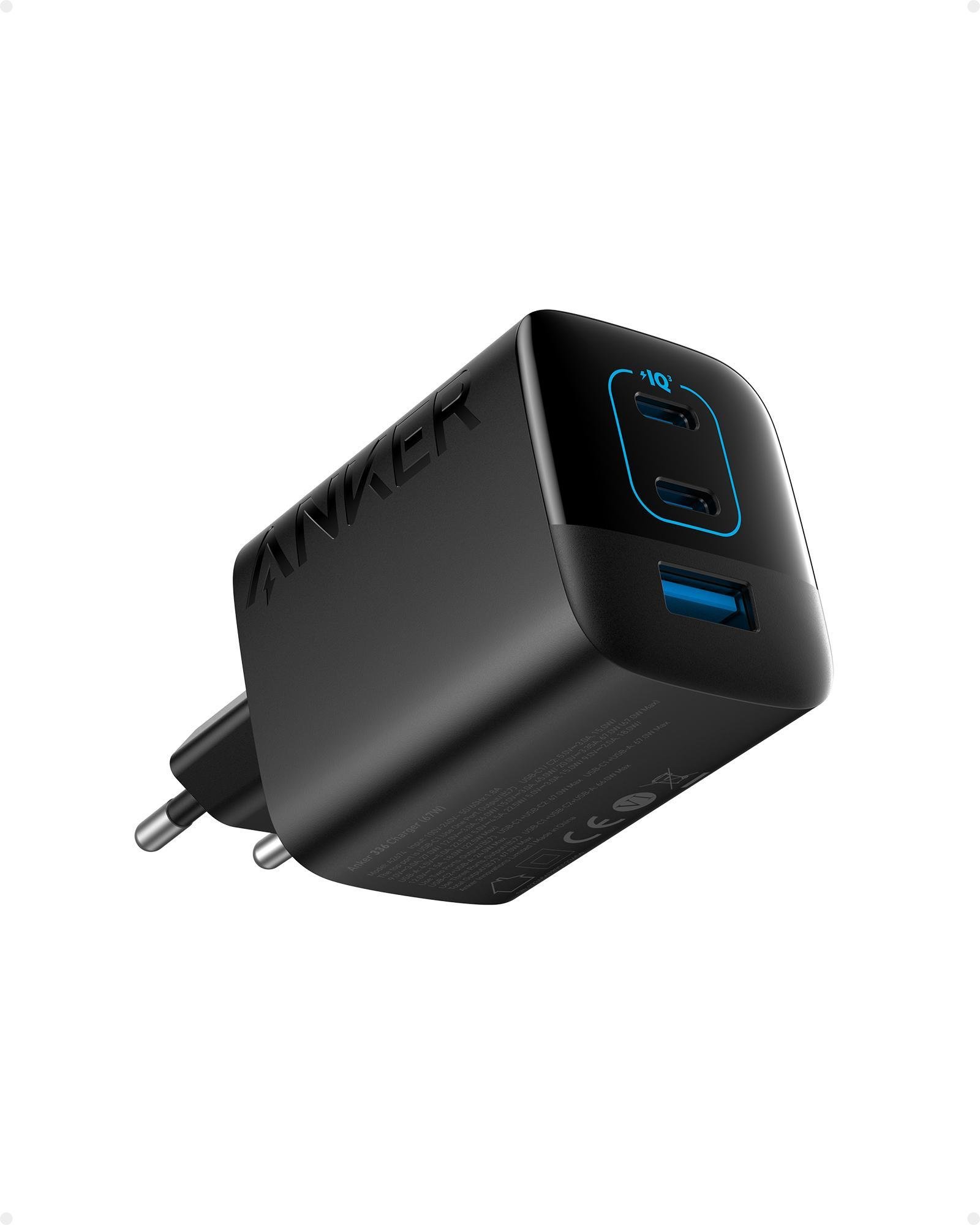 336 Ladegerät (67W), USB-C und USB-A, Schwarz