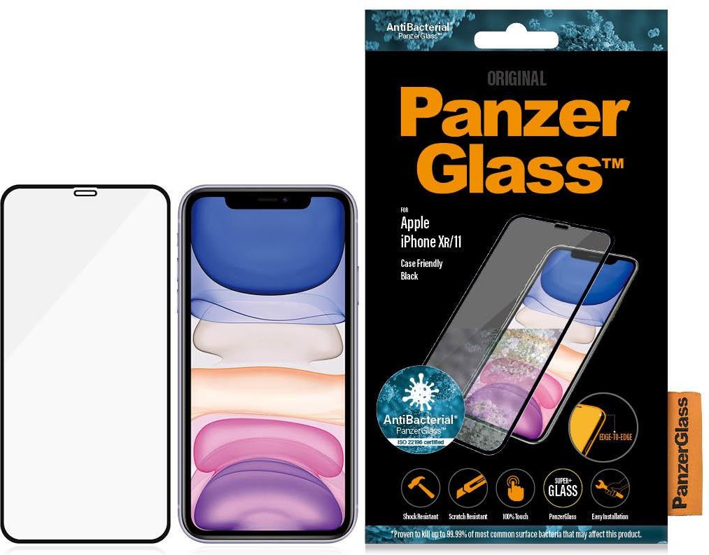 PanzerGlass Schutzglas für Apple iPhone 11/XR, Edge-to-Edge