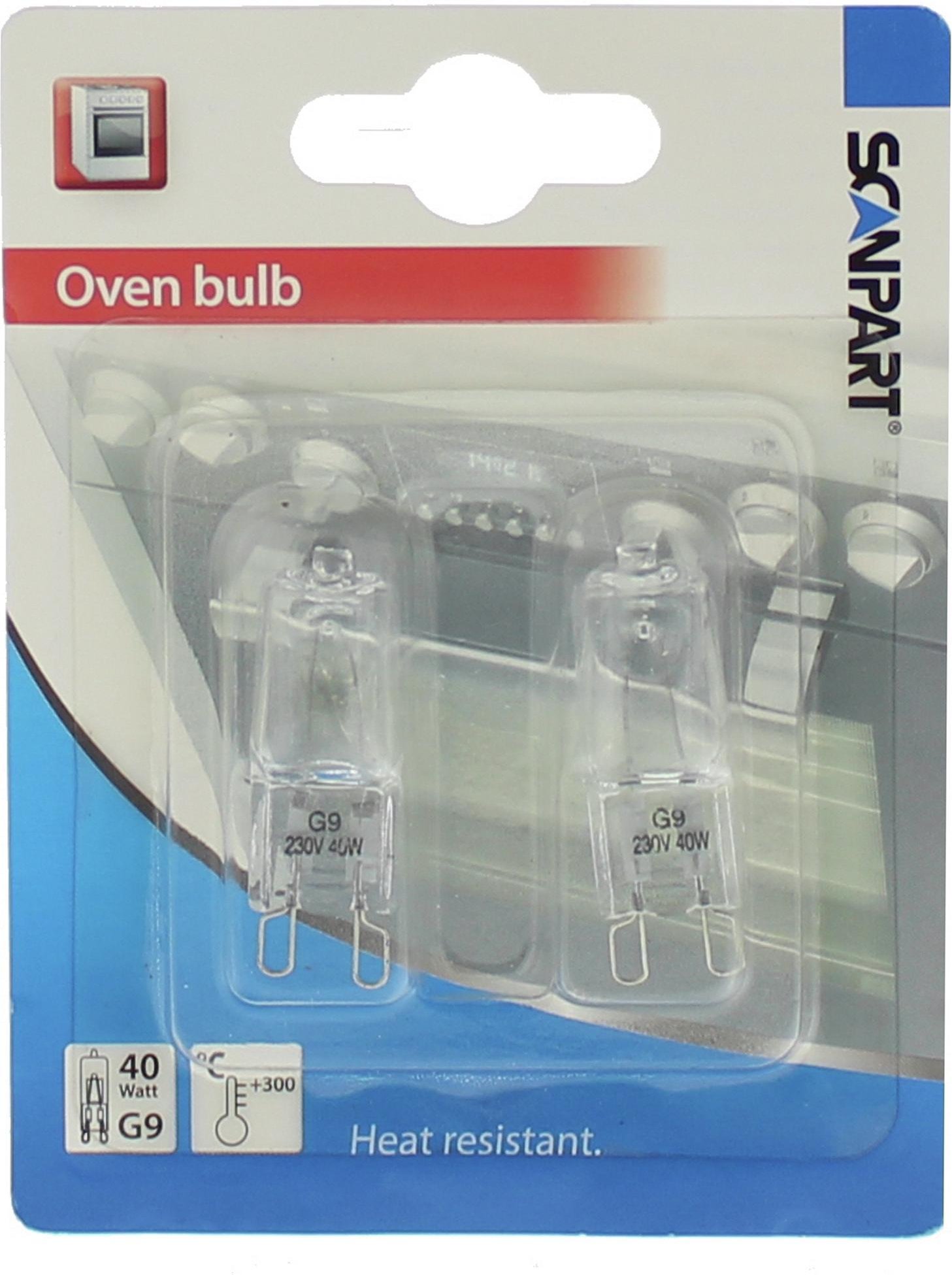 Halogenlampe G9 40W 300°C, 2 Stück Halogenlampe