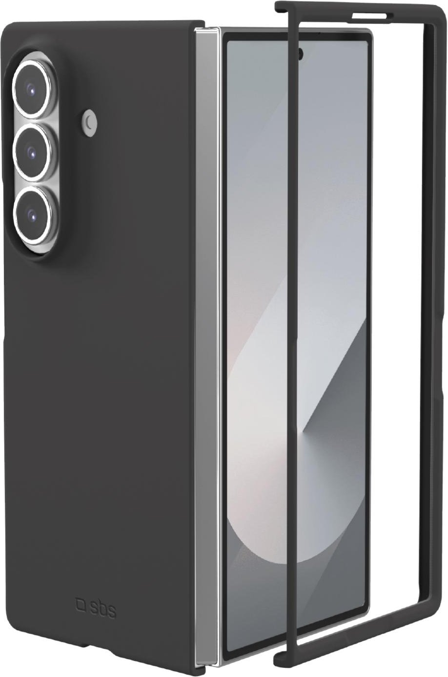 Silikon-Cover mit Innenseite aus Mikrofaser für Samsung Z Fold 7, Schwarz