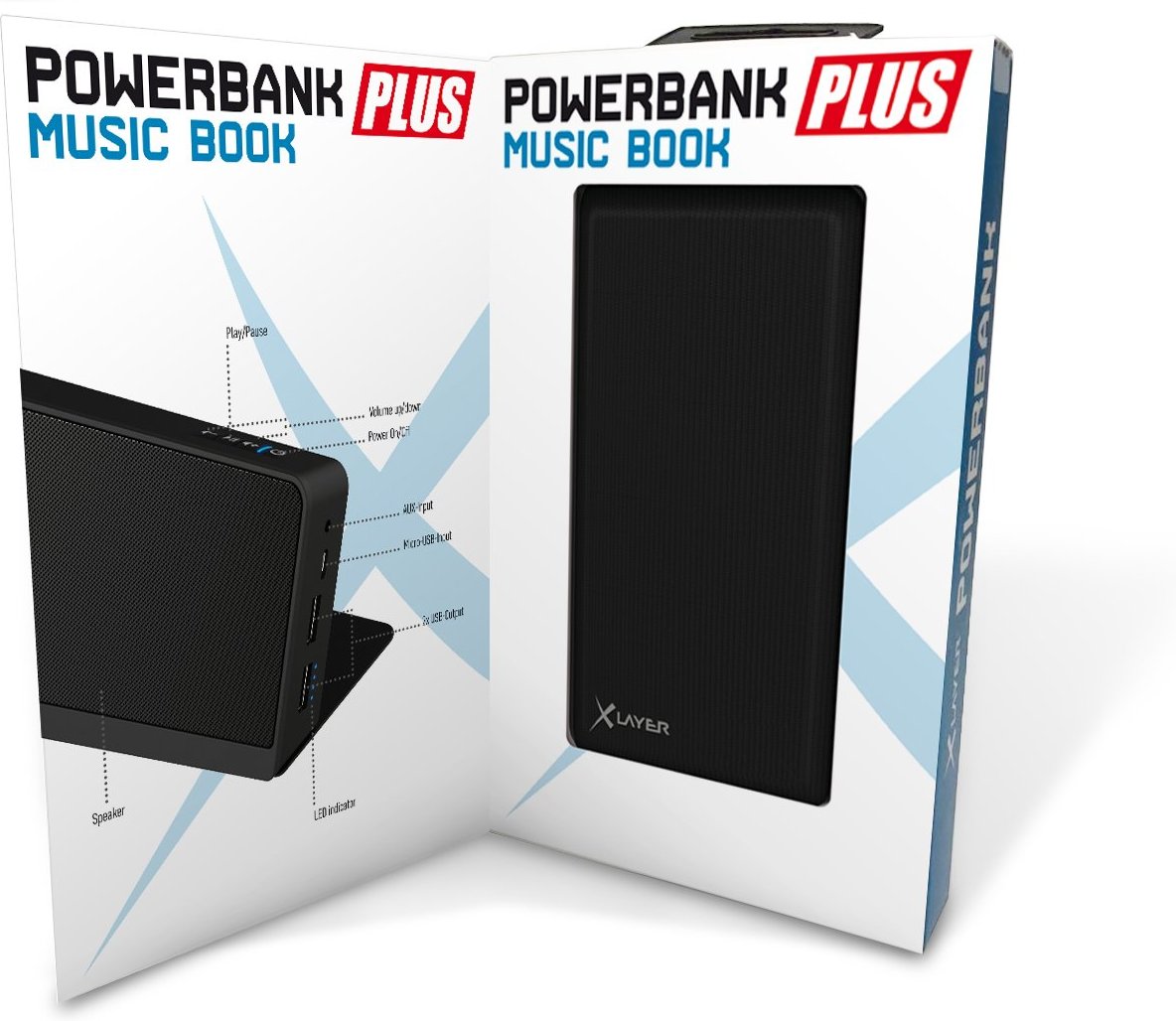 PLUS Music Book 5000mAh schwarz Powerbank