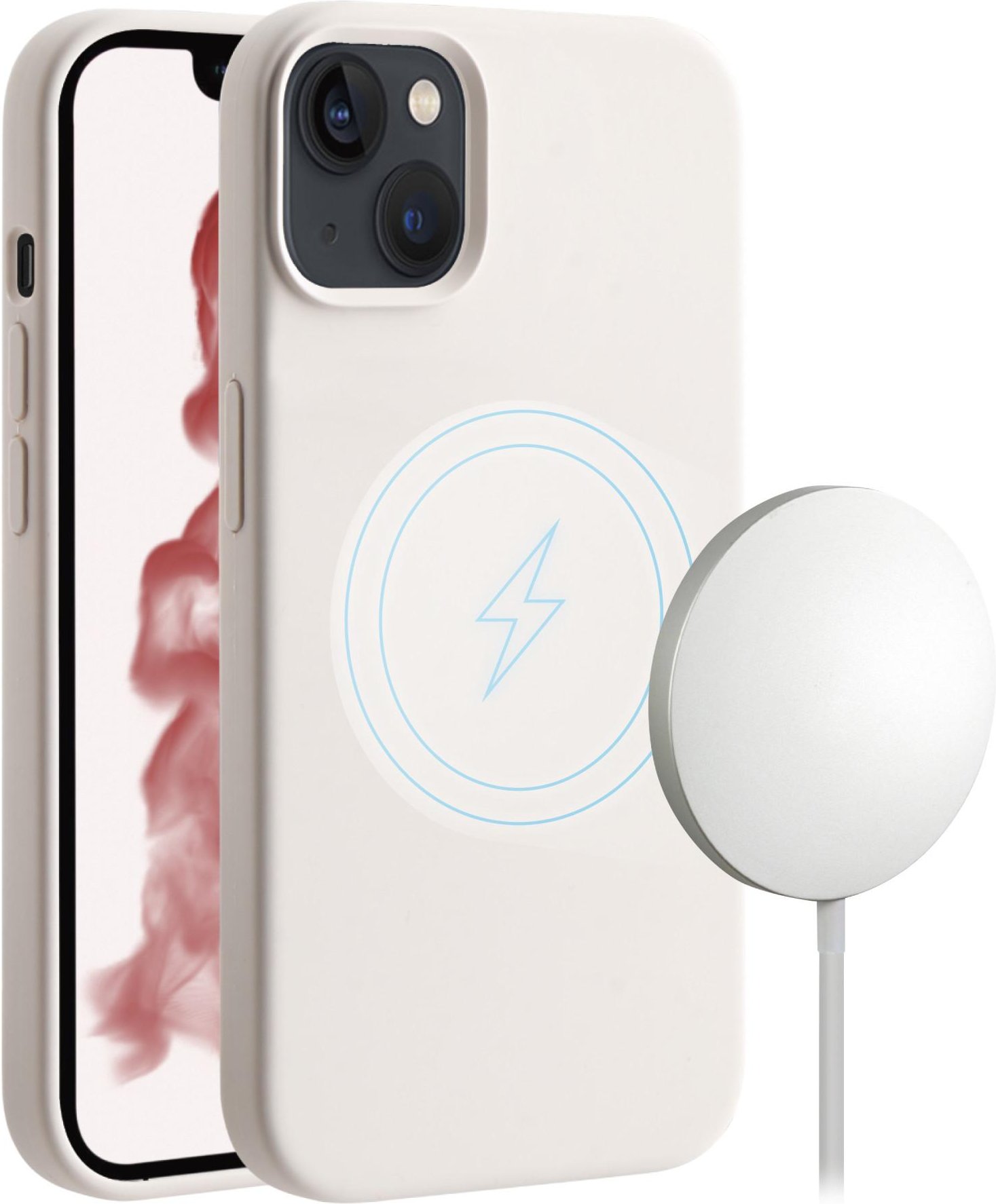 Mag Hype Cover für iPhone 14 Plus, Magnetic Wireless Charging Support beige (63483)