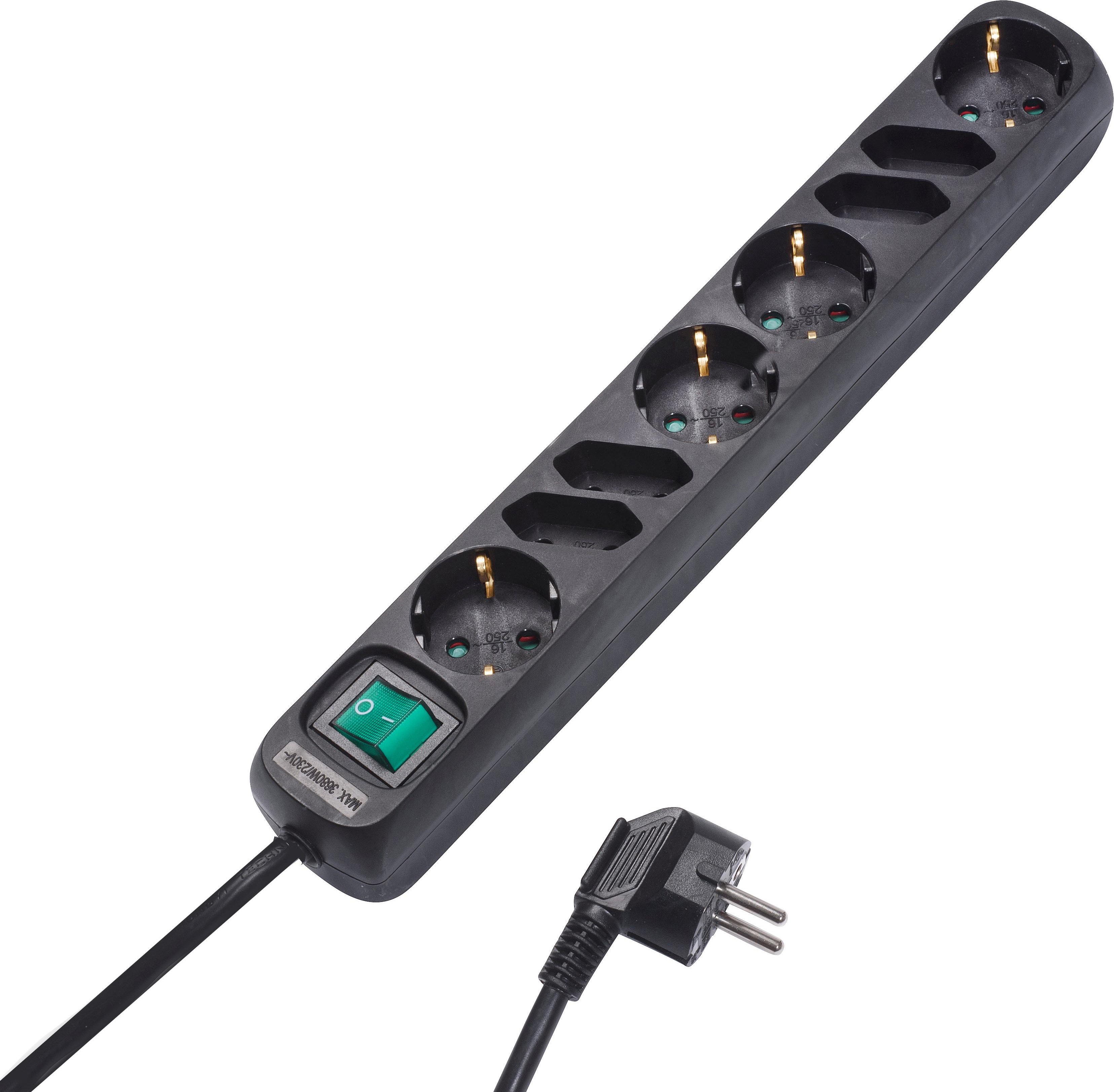 8-fach Steckdosenleiste, schaltbar schwarz (62653)