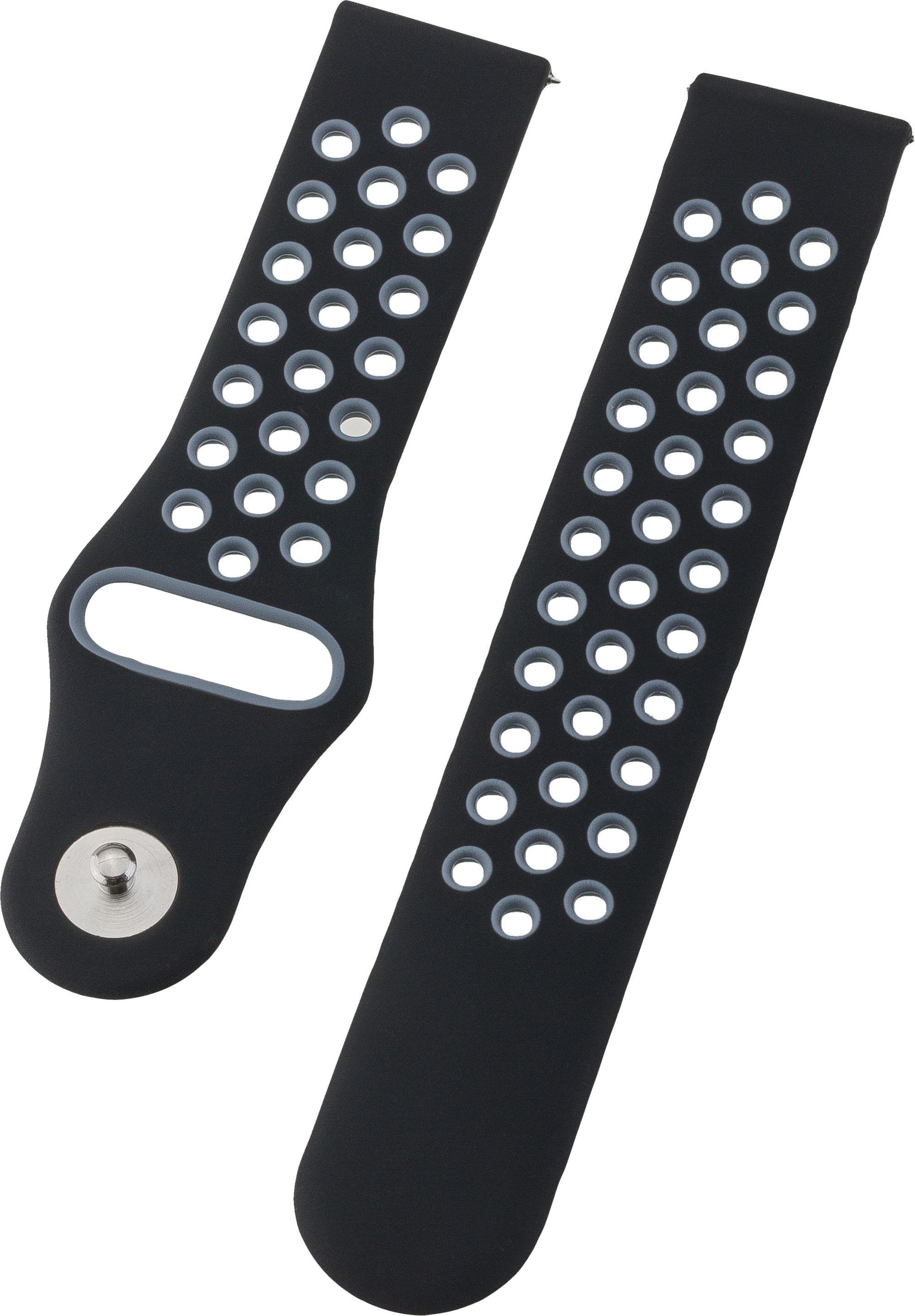 Armband 20mm Dual Silicon Black/ Gray (17658)