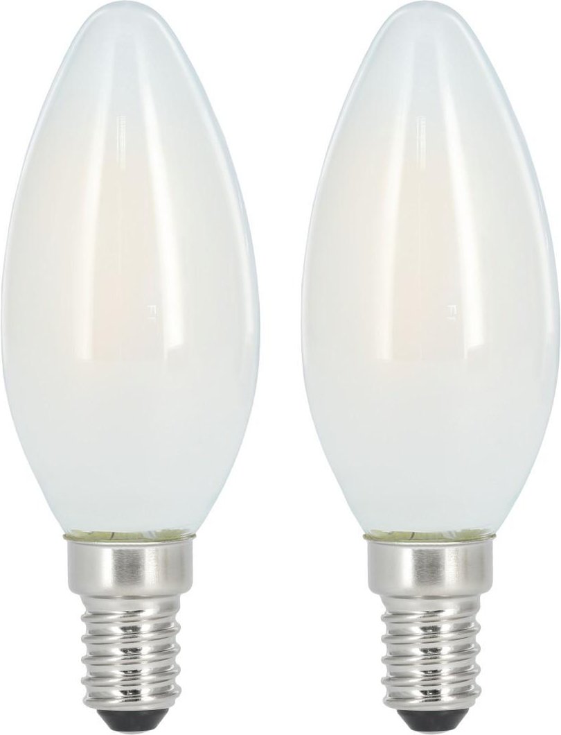 LED-Filament, E14, 470lm ersetzt 40W, Kerzenlampe, Matt, Warmweiß, 2 Stück (00112906)
