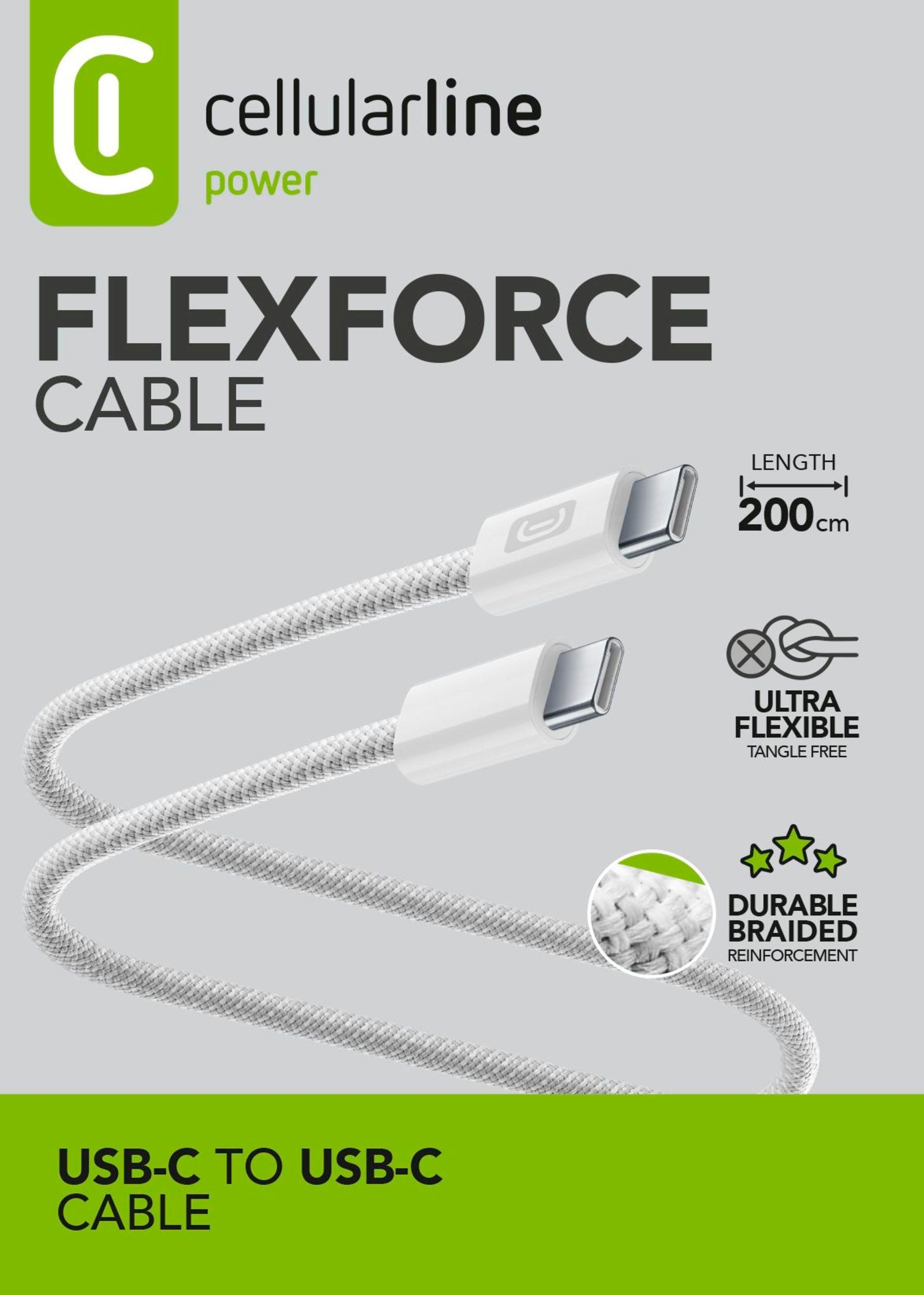 Flexforce Data Cable 2 m USB Typ-C/ Typ-C White (60986)
