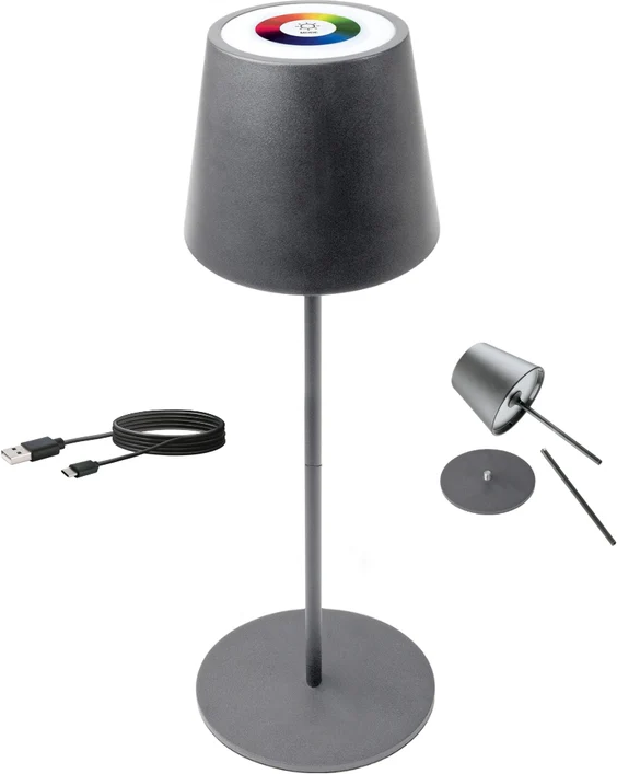 Thumbnail - RGB Tischleuchte mit Touchsteuerung Anthrazit