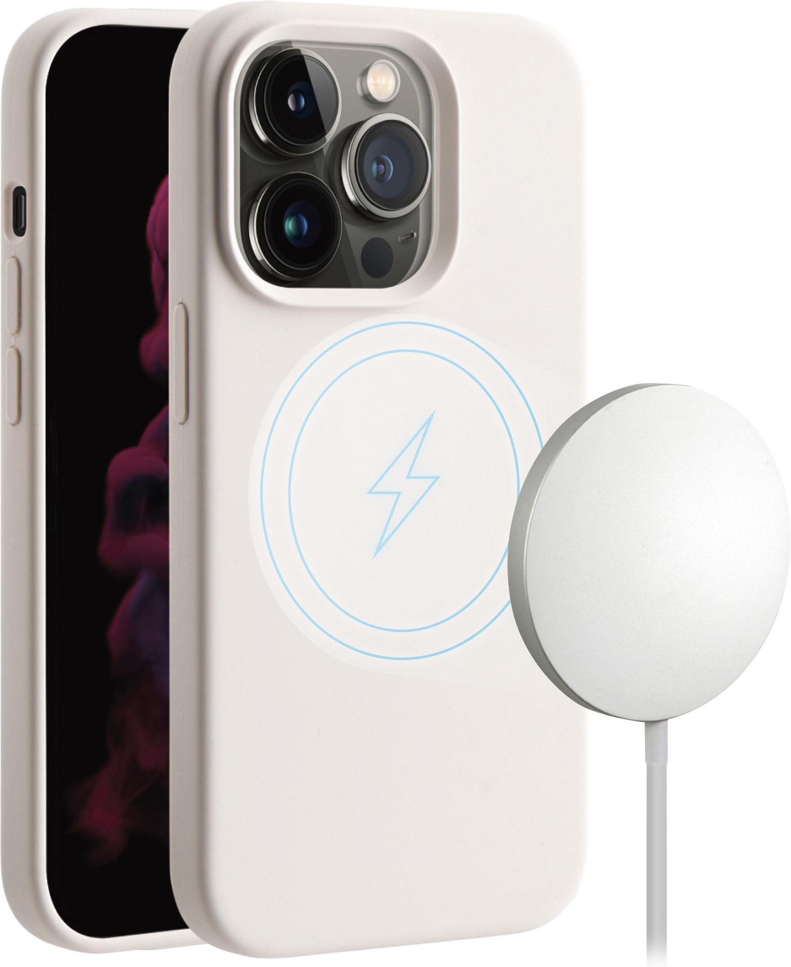 Mag Hype Cover für iPhone 14 Pro, Magnetic Wireless Charging Support, weiß (63465) Handyhülle