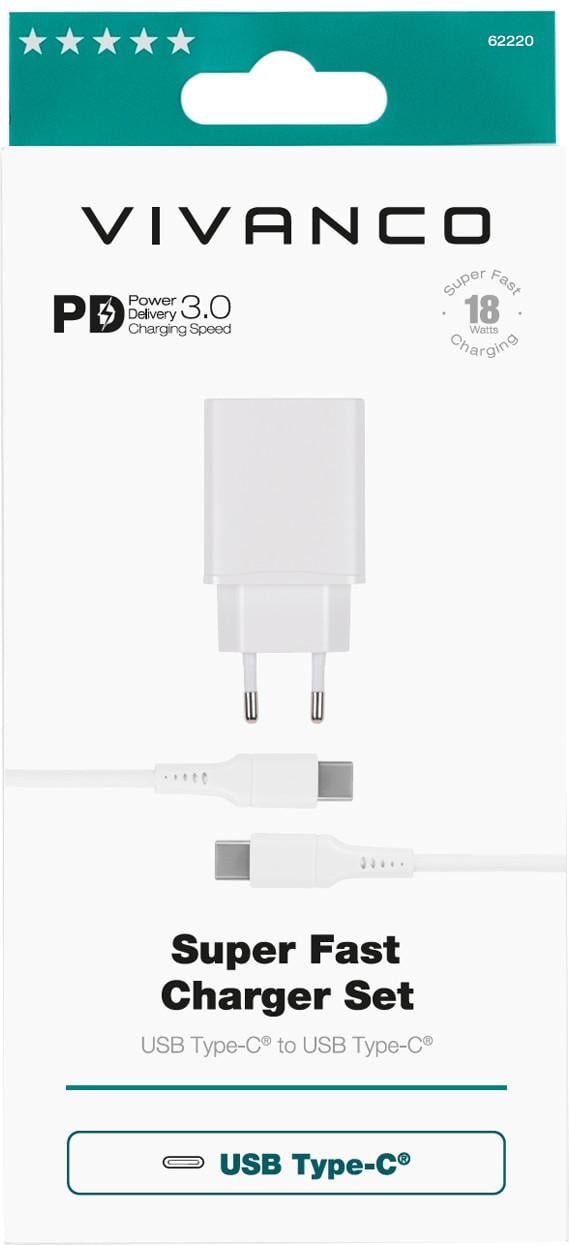 Power Delivery 3.0 Super Fast Charger Set 18W, USB Type-C™ (62220)