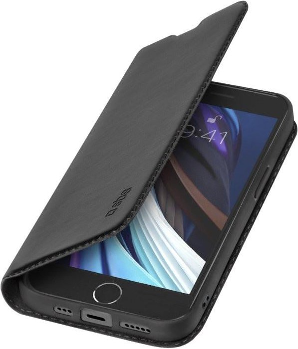 Bookcase Wallet Lite-Hülle für iPhone 7, 8, SE 2022, SE 2020, Schwarz