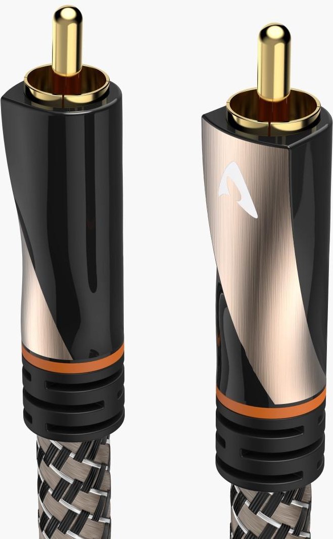Digitales Cinch-Kabel, 1 Stecker - 1 Stecker, Gewebe, vergoldet, 1 m (00107627)