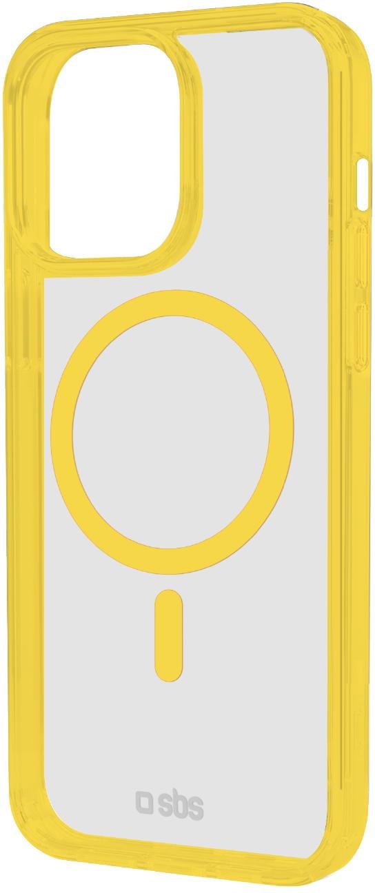 Case für iPhone 15 Pro mit farbigen Rändern, kompatibel mit MagSafe Aufladung, Gelb