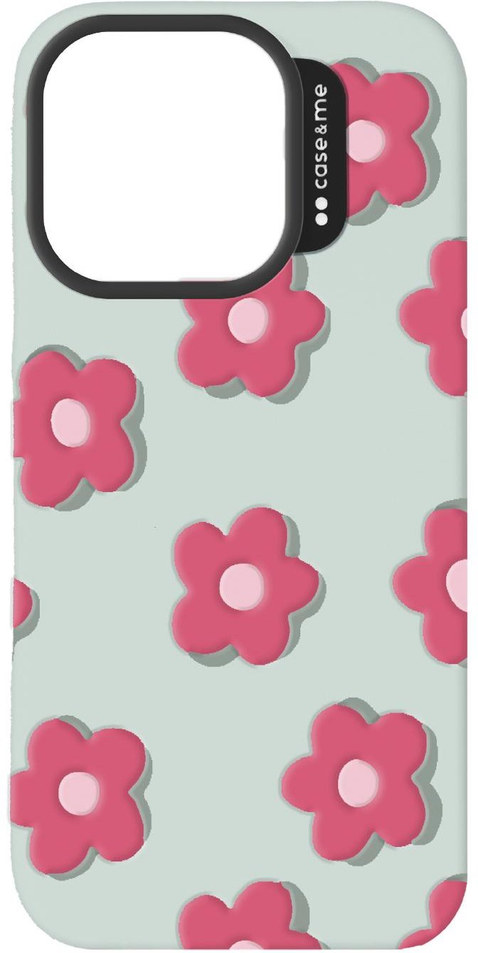 Thumbnail - Cover Jelly für iPhone 15 Pro Max mit geprägtem Muster Fuchsia Blumen