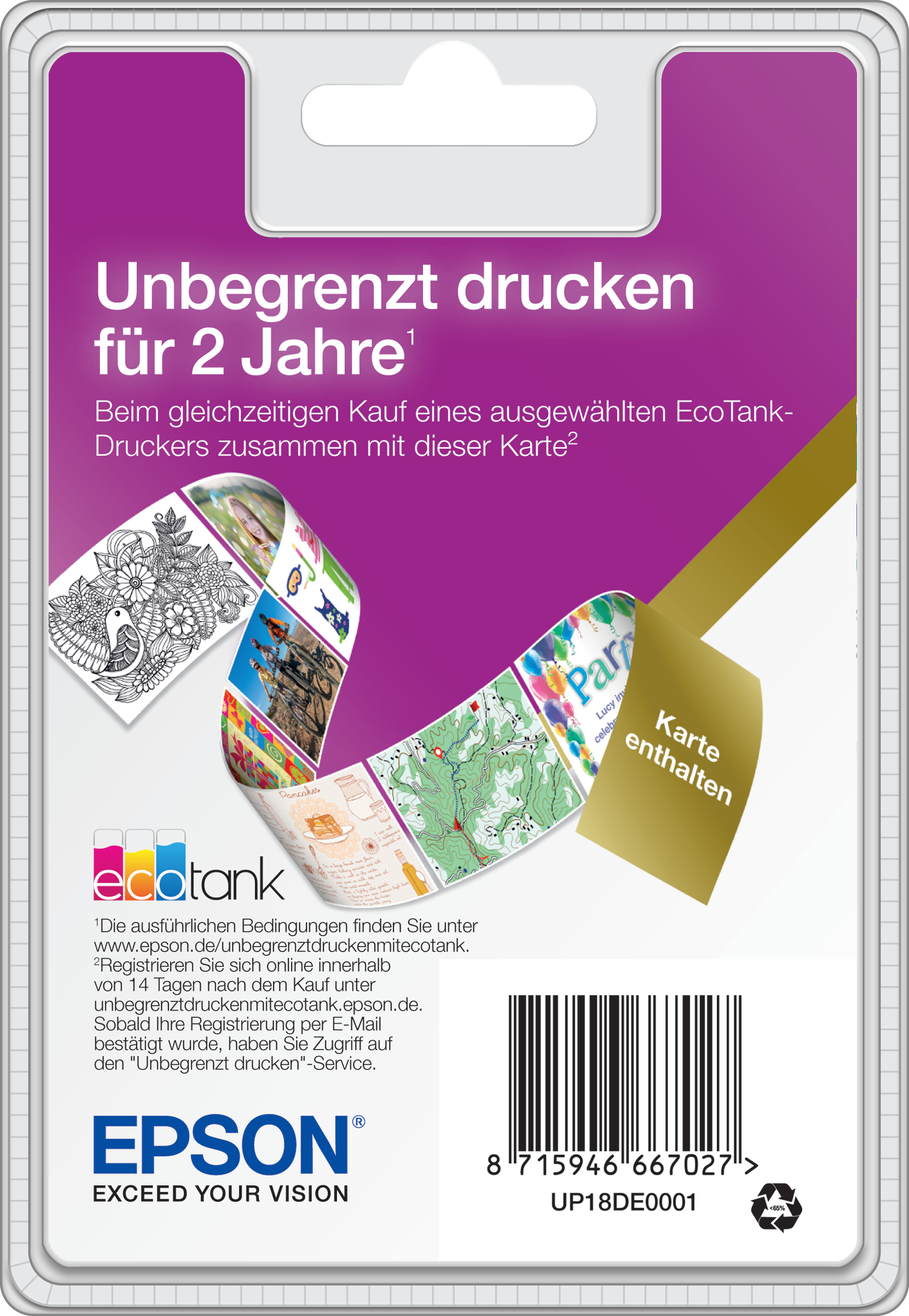 EcoTank Unlimited Printing Karte (2 Jahre) Druckerpatrone