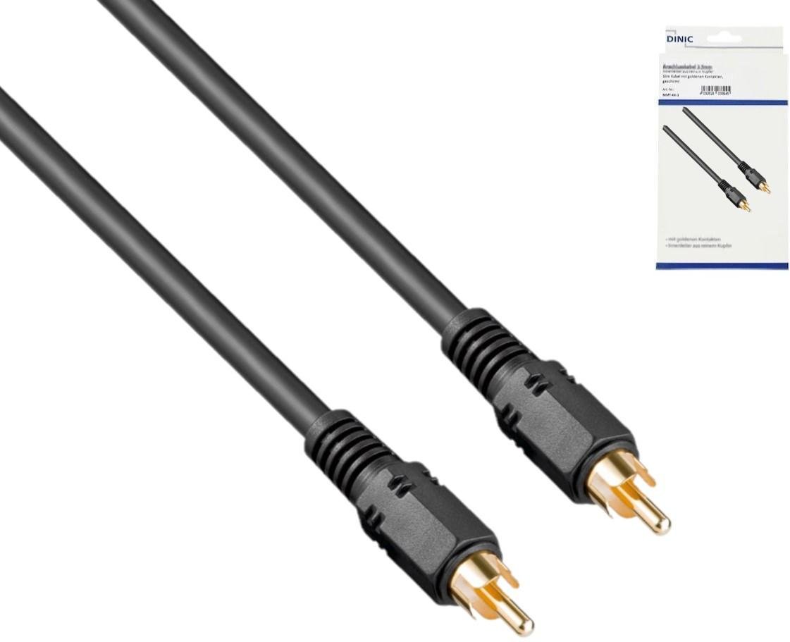 Audio-Video Kabel Cinch Stecker auf Stecker, Anschlusskabel, High Quality, RG 59/U, schwarz, 5,00m