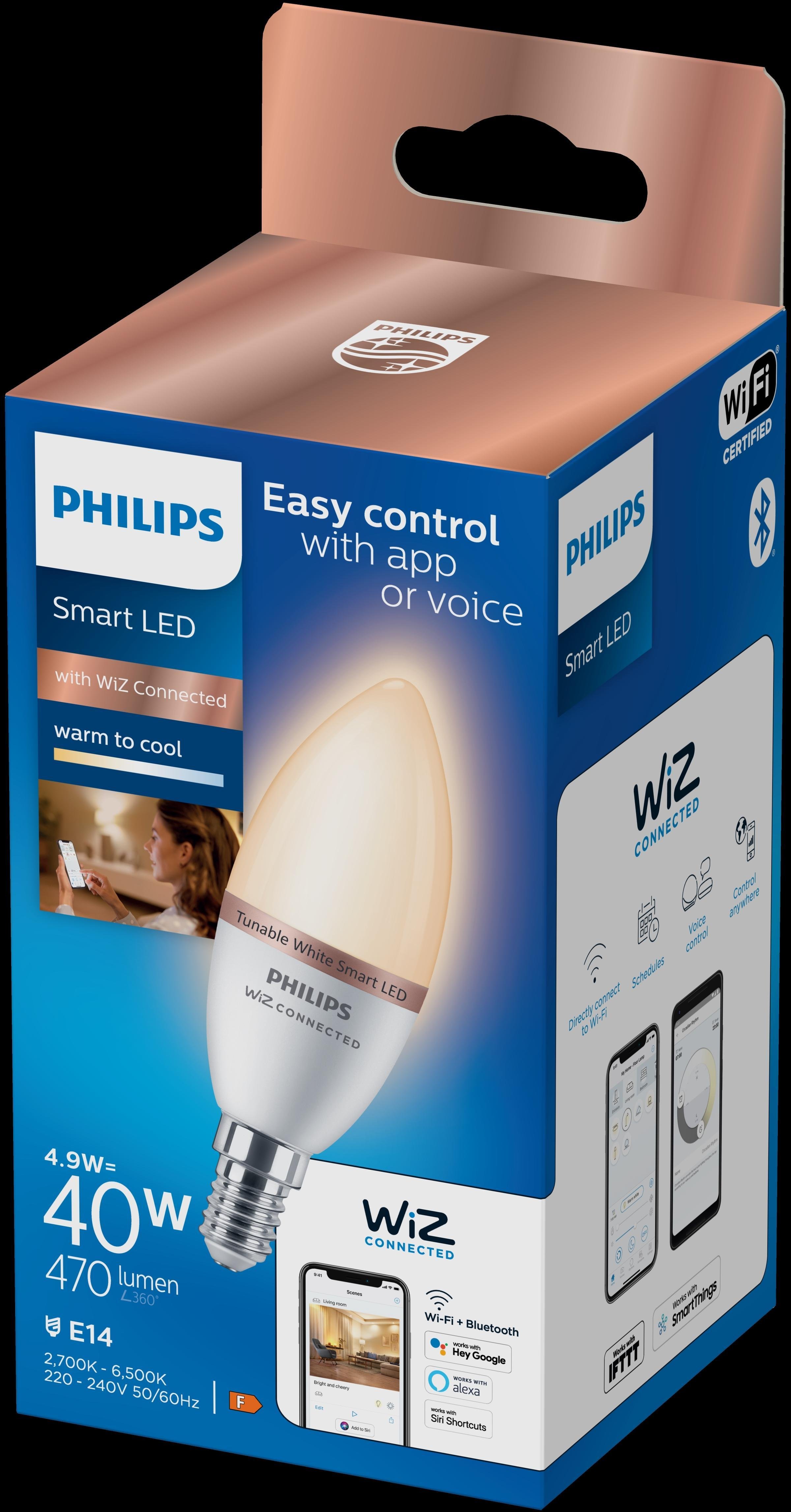 Smart LED 40 Watt Kerze C37 E14 927-65