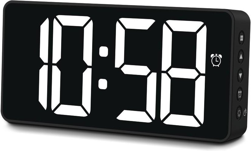 Digitaler Wecker "Bali", mit Temperaturanzeige, Nachtmodus, Schwarz (00185896)