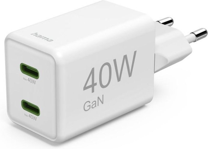 Thumbnail - Schnellladegerät, GaN, 2x USB-C, Super-Mini-Ladegerät, PD, 40 W, Weiß (00125146)