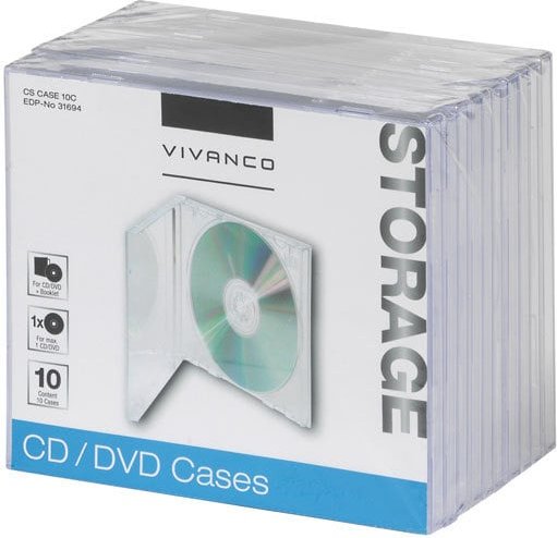 CD/DVD/ Jewel Case, 10er Pack (31694)