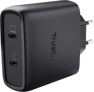 Maxo USB-C-GaN-Ladegerät 65 W mit 2 USB-C-Anschlüssen, Schwarz