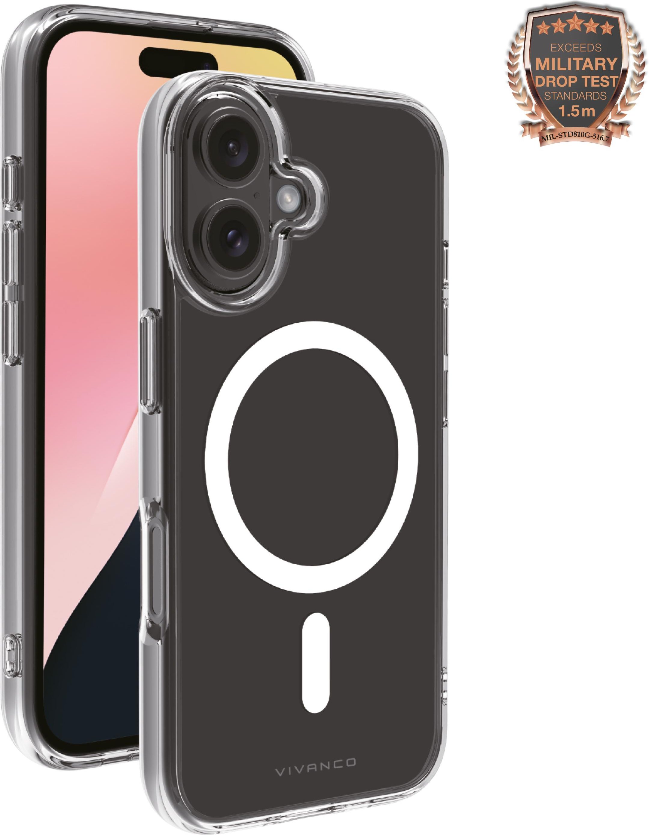 Mag Steady Anti Shock Cover, Magnetic Wireless Charging Support für iPhone 16 (64222) Handyhülle