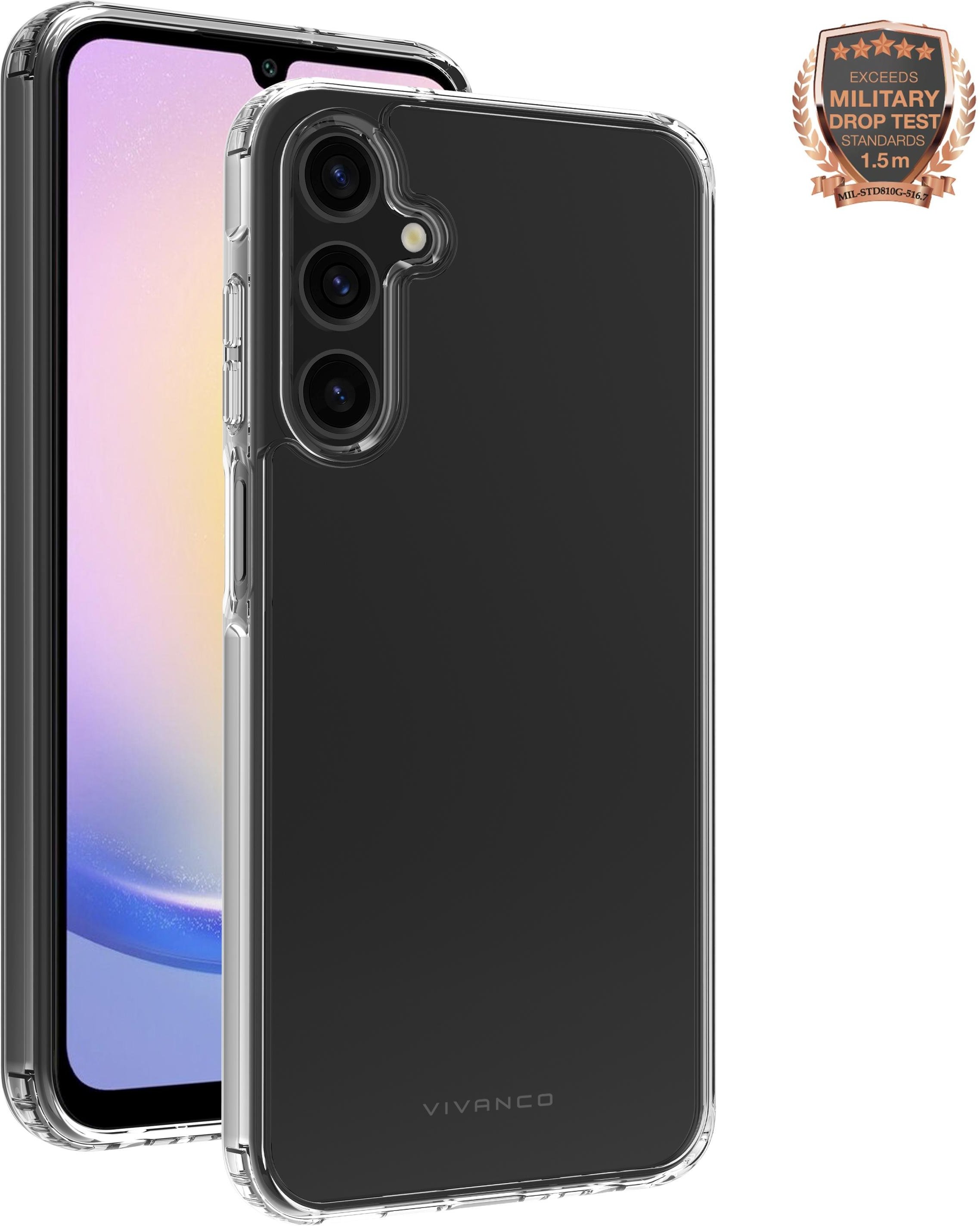 Safe and Steady, Anti Shock Cover für Galaxy A25 5G, 1.5m Drop-Protection Transparent (63973)