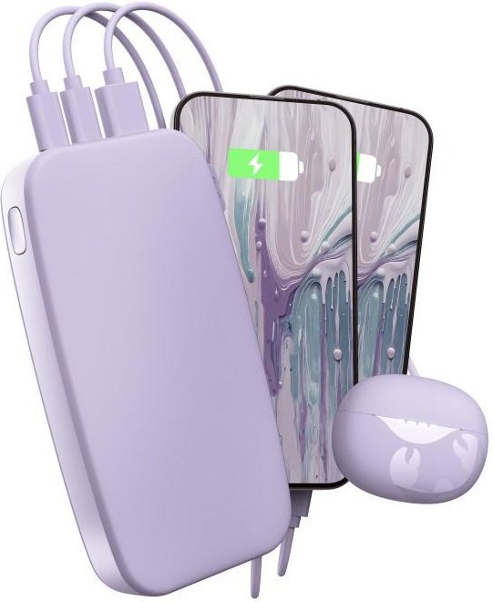 Powerbank 24000mAh USB-C, Ultra Fast Charging, 20W PD, Dreamy Lilac (00231832)