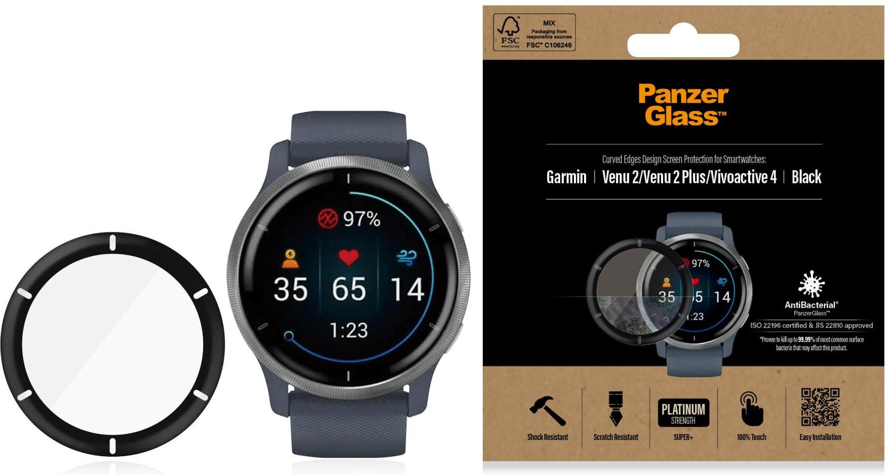 Displayschutz für Garmin Venu 2/Venu 2 Plus/Vivoactive 4