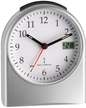 98.1040 Analoger Funk-Wecker silber