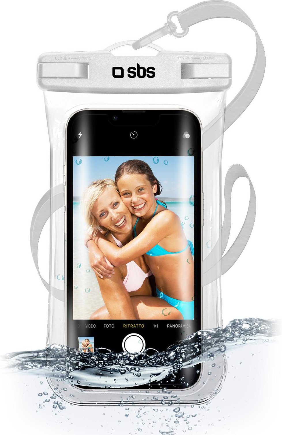 Wasserdichtes Etui mit Selfie-Griff, universell für Smartphones bis zu 6,8 Zoll