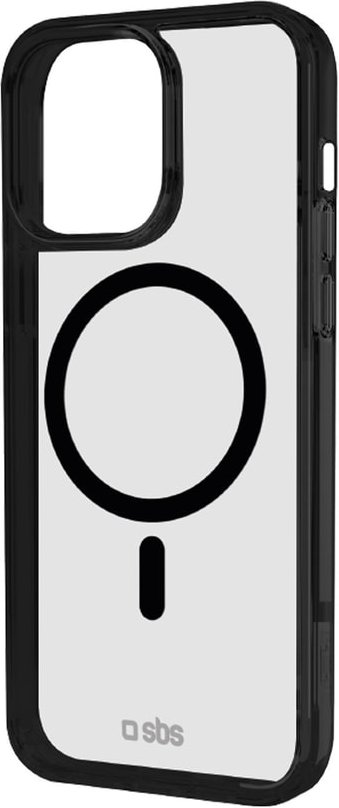 Case für iPhone 15 Pro mit farbigen Rändern, kompatibel mit MagSafe Aufladung, Schwarz