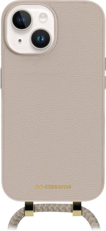 Case & Me Handyhülle mit Kette für iPhone 15, 6,1 Zoll, Goldbraun