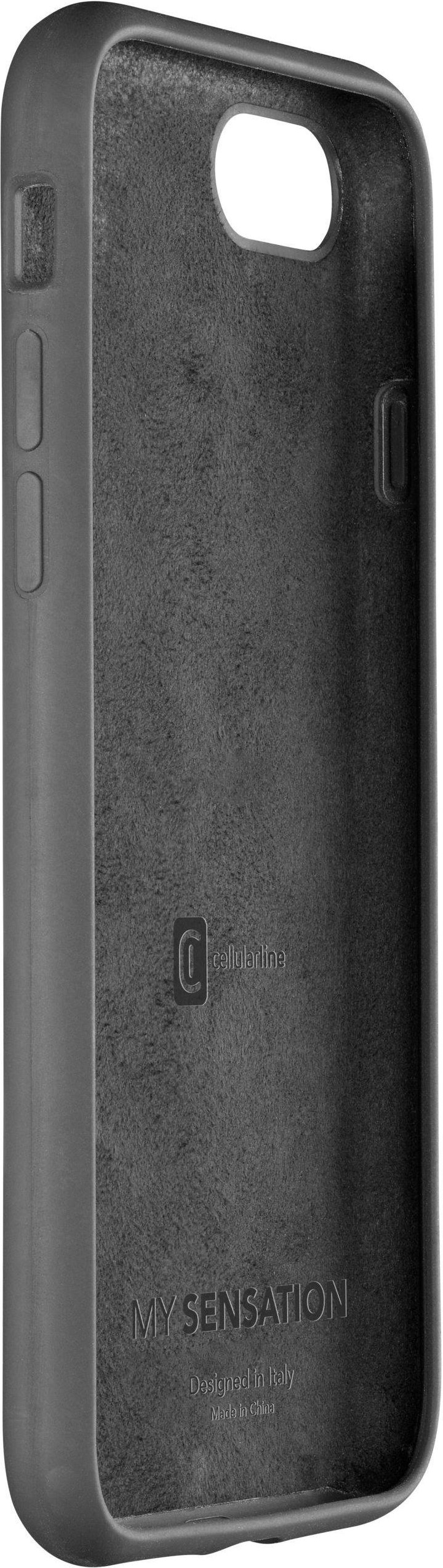 SENSATION Silikon Case mit soft touch Oberfläche für iPhone 7 und iPhone 8, schwarz (60130)