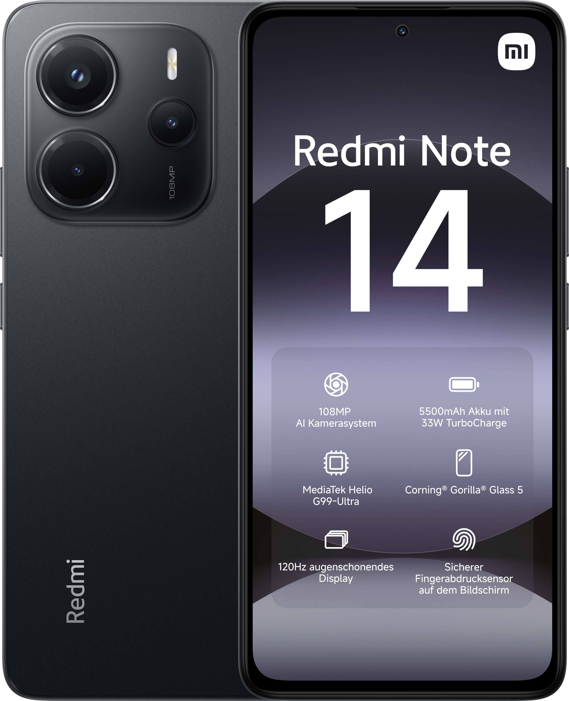 Redmi Note 14 4G 6GB + 128GB Midnight Black Smartphone