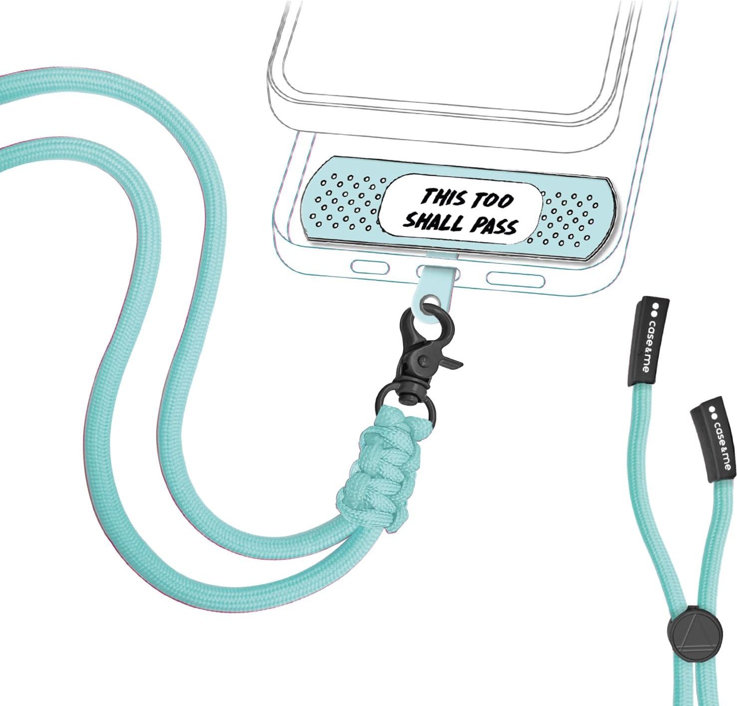 Universal-Smartphone-Halsband in Pflasterform Hellblau