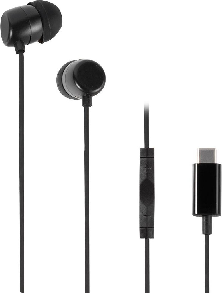 Stereo Earbuds mit USB Type C Stecker Schwarz (61752)