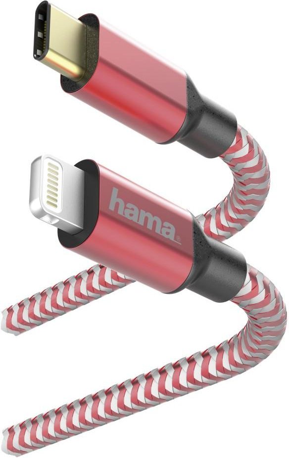 Schnelllade-/Datenkabel "Reflective", USB-C - Lightning, 1,5 m, Rot (00183310)