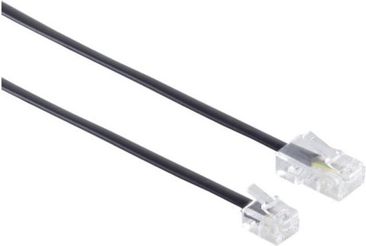 DINIC DSL Modular-/ Westernkabel RJ11 8P4C Stecker auf RJ45 6P4C Stecker, schwarz, Länge 6,00 m