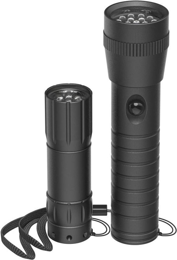 LED-Taschenlampe "FL-DUO", mit Batterien, Aluminium, 2er-Set (00228612)