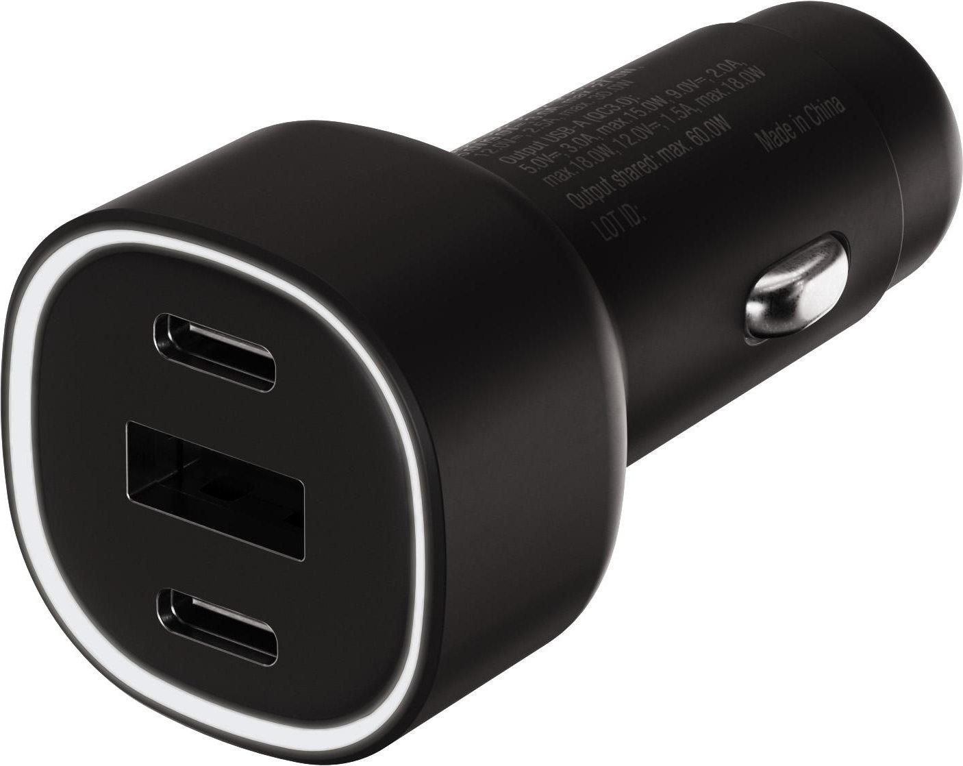 Dreifach USB PD Kfz-Schnellladegerät – 60W (64341) Autoladegerät