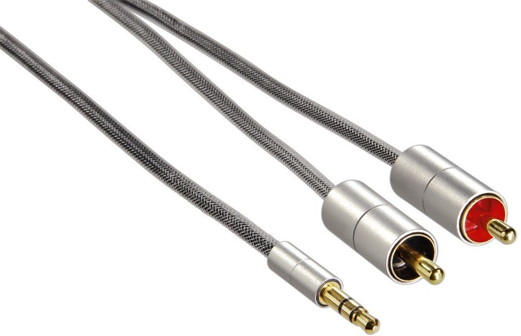 Verbindungskabel "AluLine" Klinkenst. 3,5 mm, stereo - 2x Cinch-Stecker, 2m (00080865)