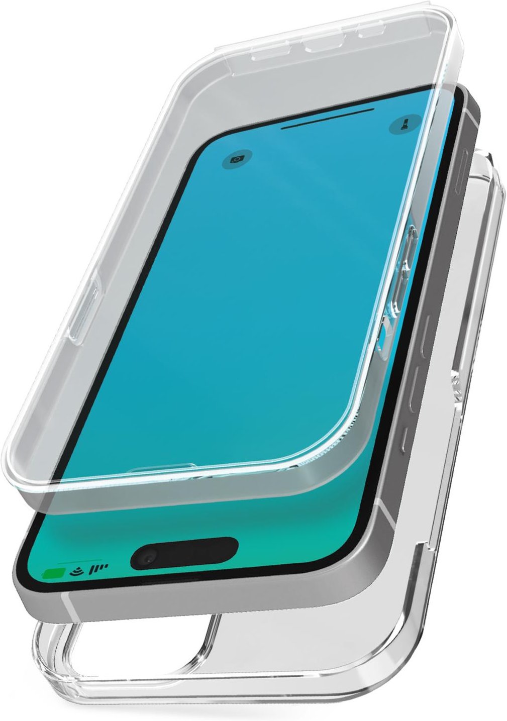 Cover Full Body 360° für iPhone 15 - Extreme Collection, Transparent