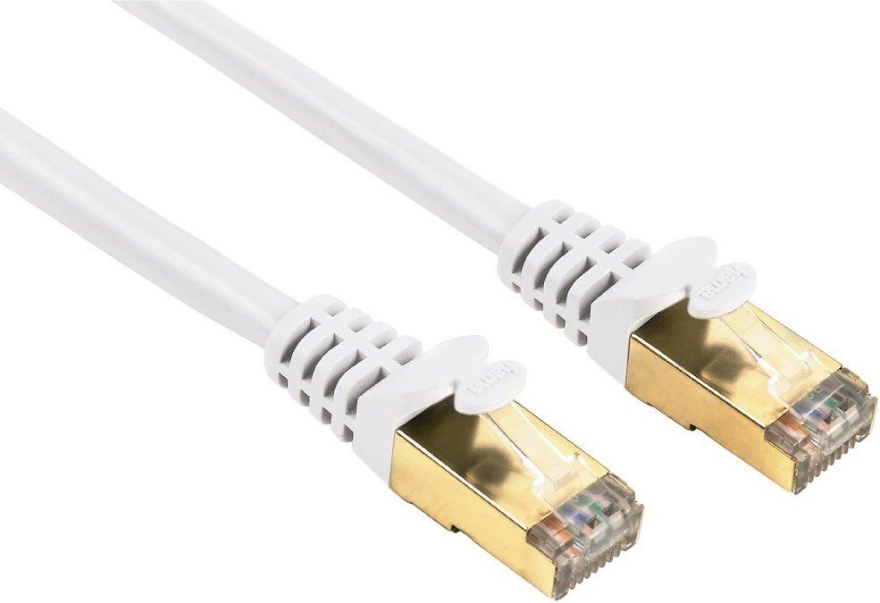 CAT-5e-Netzwerkkabel STP, vergoldet, geschirmt, Weiß, 5,00 m (00078409)