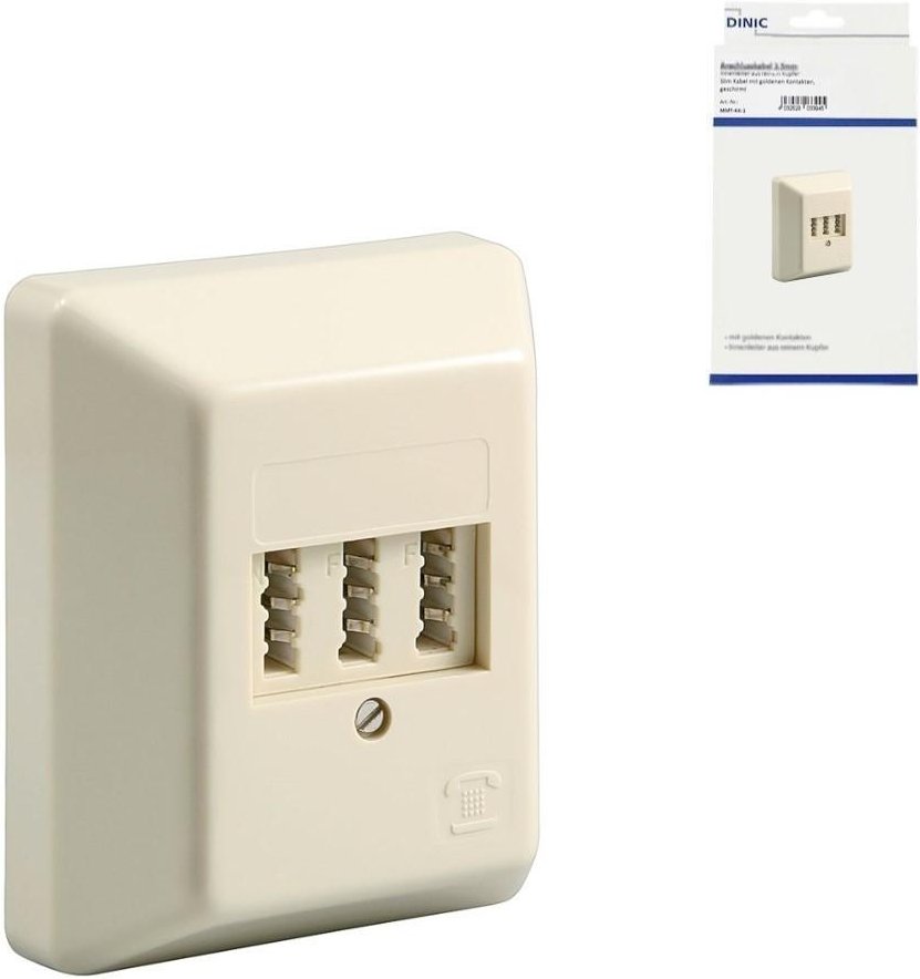 DINIC Telefon-Aufputzdose, NFF für zwei Telefone und eine Nebenstelle Telefonzubehör