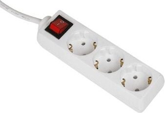 Steckdosenleiste 3-fach, mit Schalter, 3 m, Weiß (00030535)