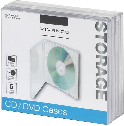 CD/DVD Jewel Case, 5er Pack (31692)